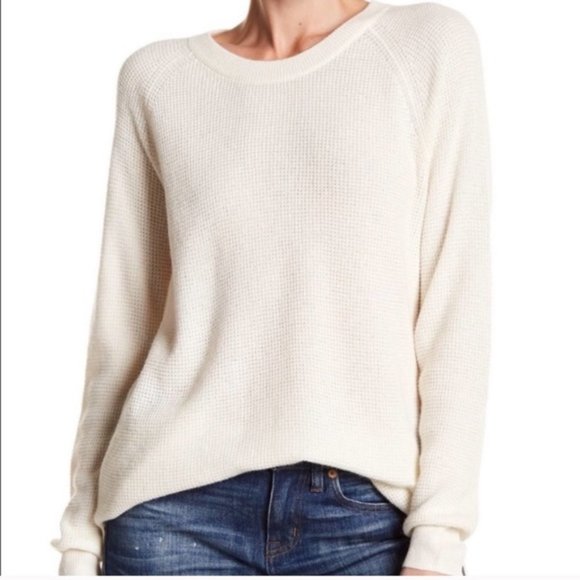 Madewell Sweaters - Madewell Waffle Knit Pullover Sweater in Oatmeal